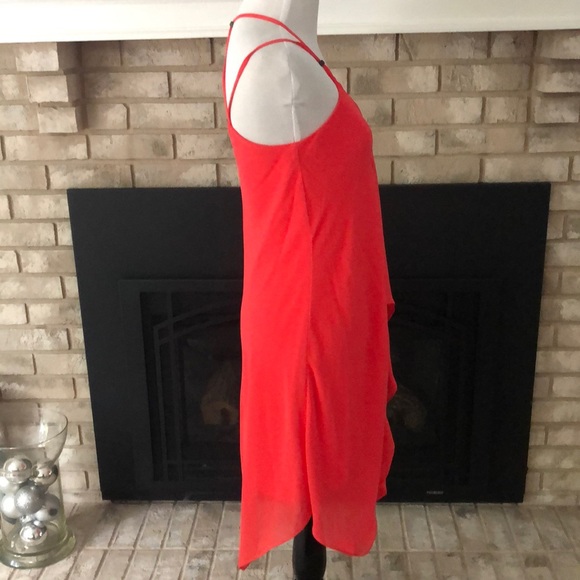I.N San Francisco Coral Spaghetti Straps Sharkbite Dress size Small - Picture 6 of 15
